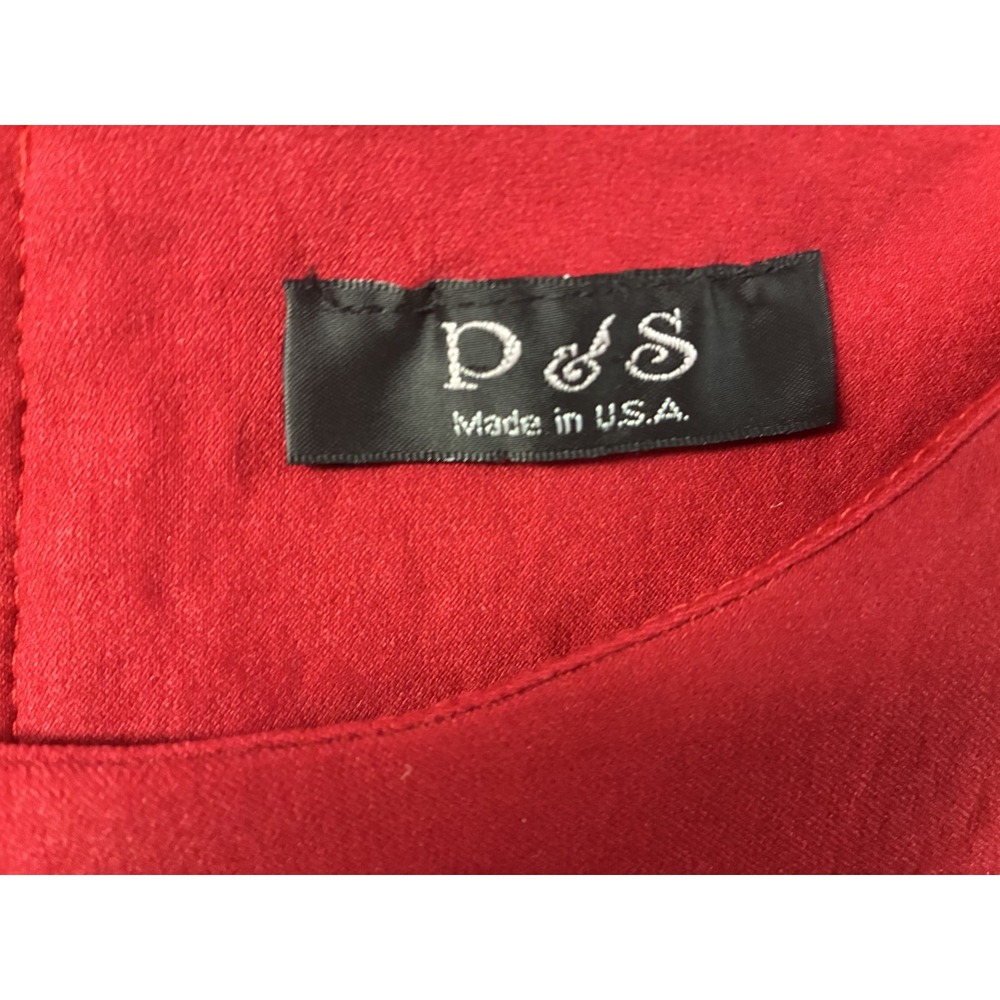P&S Red Black Colorblock Sheath Dress Stretch Cap Sleeve Women’s (Approx. 6-8) - Picture 2 of 4